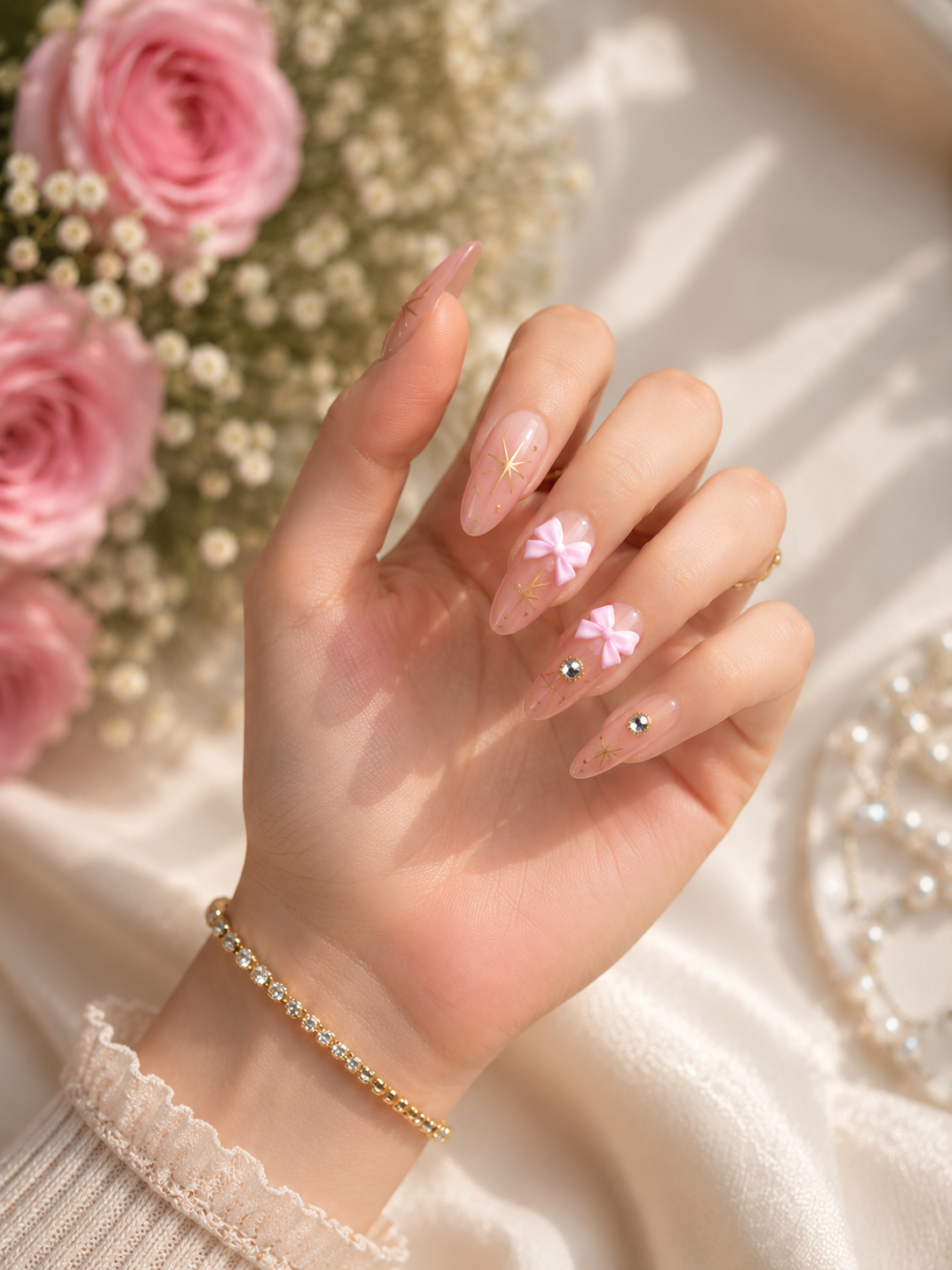 Princess Pink Starbow Press-On Nails