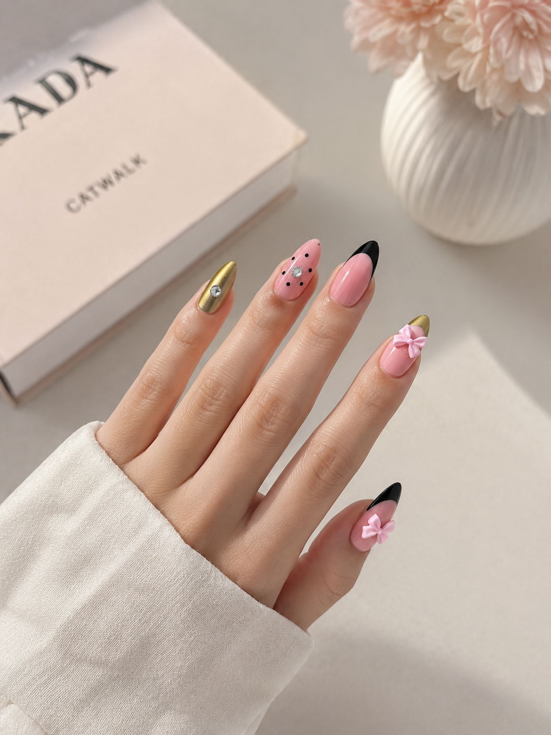 Pink Bow Luxe Press-On Nails